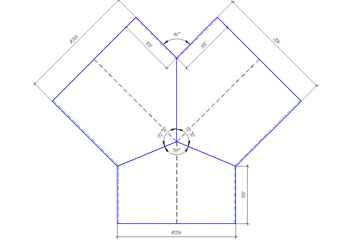 Тройник/штаны Y-образные 200 мм полипропилен