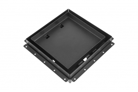 Теневой диффузор под плитку с вентилятором FoZa 207х207 с вентилятором на шарикоподшипнике 100СК, обратный клапан, черная, 100мм